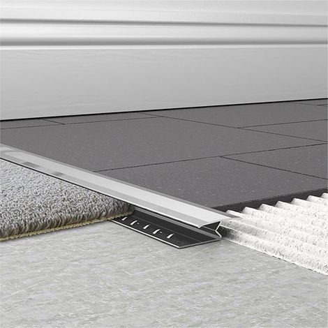 Tileasy Chrome 31mm x 1000mm Aluminium 1 Piece Knock-Down Carpet to Tile Trim - CT1