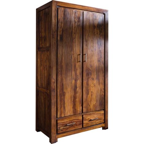 METRO LIFE 117 Armadio in legno di sheesham - laccato / life honey 100x61x200 (1/4)