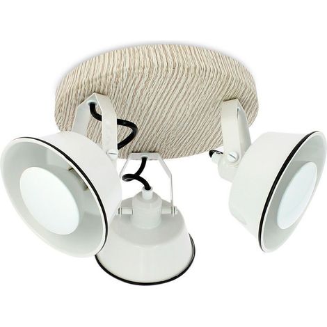 Plafoniera RIDLEY 3 teste bianche con lampadina LED GU10 bianco caldo