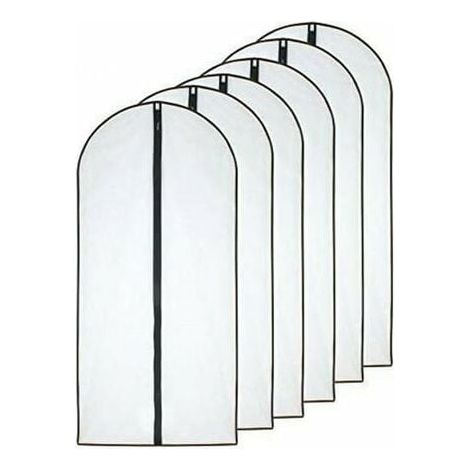 Hanging Garment Bags 24'' x 55'' Clear Black Suit Bag (Set of 6) Lightweight Dustproof Garment Bags (1/5)