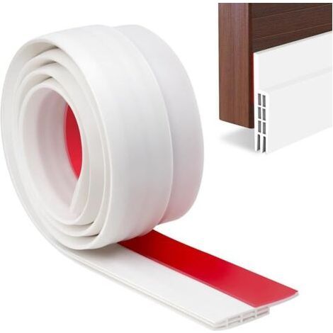 1M Door Bottom Seal Strip - Self-Adhesive Under Door Weatherstrip, Soft Silicone Sealing Strip Waterproof Adhesive Anti-Noise Insulation, Anti-Bug (White) (1/5)