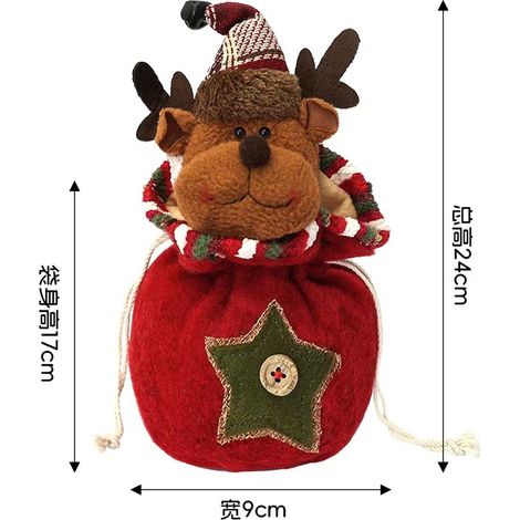 Christmas apple bag, creative gift bag, cartoon large Christmas Eve packaging bag, kindergarten drawstring tote bag