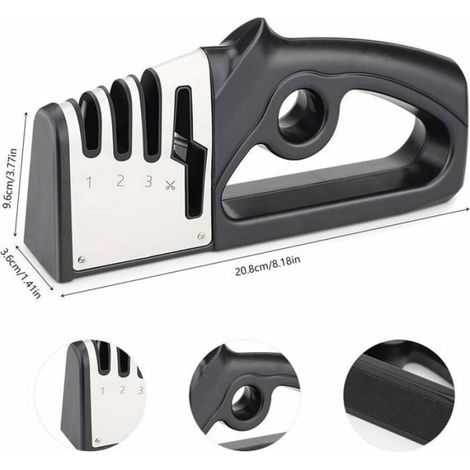 Aiguiseur Couteaux Professionnel, 4-En-1 Aiguiseur De Cuisine Affuteur Couteau Et Ciseaux, Knife Sharpener Avec Gomme Antidérapante (1/5)