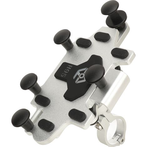 540° schwenkbarer Motorrad-Handyhalter, robuste Aluminium-Lenkerhalterung, verstellbarer weißer Smartphone-Halter, universeller Motorrad-Handyhalter (1/5)