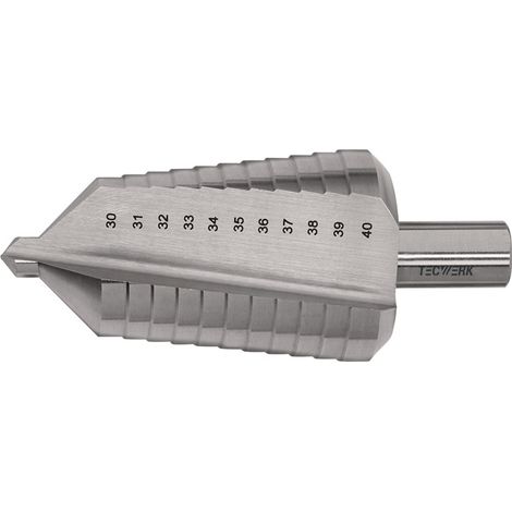 Stufenbohrer Bohrber.30-40mm HSS ger.genutet Z.2 Stufen 11 TECWERK