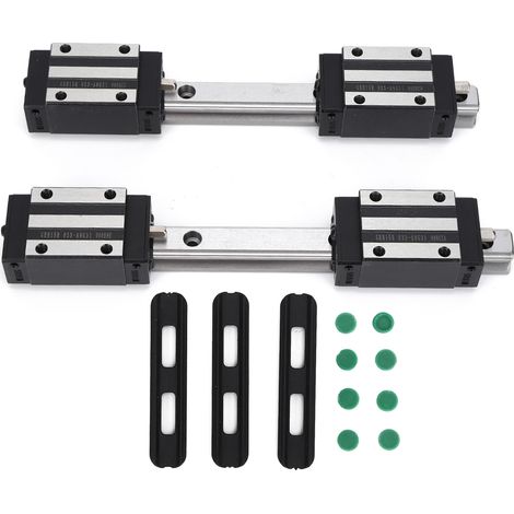2 barres de guidage linéaire HG15 haute précision, interchangeables, avec 4 blocs coulissants HG15, longueur 200 mm (1/5)