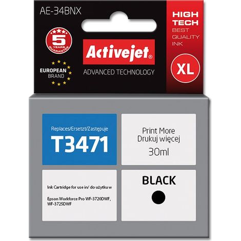 Activejet AE-34BNX ink (replacement for Epson 34XL T3471 Supreme 30 ml black)