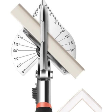 Cisaille à tôle 45° à 135° – Acier au carbone – Coupe précise pour plinthes, moulures quart de rond et PVC – Poignée antidérapante (1/5)