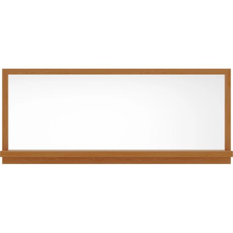 Specchio da parete con mensola L. 120 x H. 50 cm in Legno di rovere Naturale - JIAO (1/4)