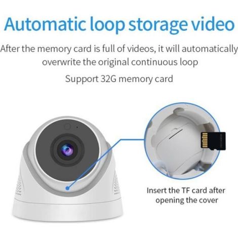 Caméra Surveillance WiFi Intérieure - 1080P - Vision Nocturne 10 m - Audio Bidirectionnel - Détection de Mouvement - Rotation 355°/65° - Carte MicroSD 32 Go Supportée (1/4)