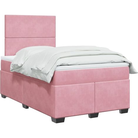 Boxspringbett mit Matratze Rosa 120x190 cm Samt (1/5)