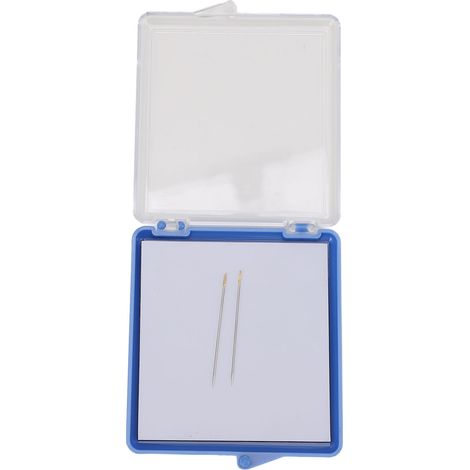 Magnetisches Nähnadeletui mit transparentem Deckel, Stricknadel-Organizer, Aufbewahrungsbox aus Kunststoff mit 2 Nadeln, blau (1/5)