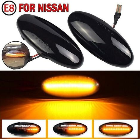 2 pièces LED clignotant de voiture dynamique marqueur latéral clignotant compatible avec Nissan Navara D22 NP300 Datsun Frontier Fiera PickUp (1/4)