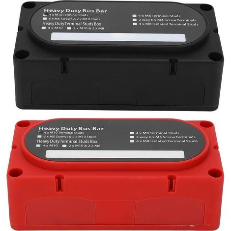 2pcs Bloc de distribution d'alimentation 4 goujons 300A Batterie Bus Bar Universel pour 1248V Voiture RV Yacht Bateau