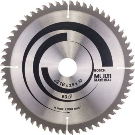 Lame de scie circulaire diametre 216 x 30 x 2,5 mm multimatériaux - 60 dents - BOSCH - 2608640446