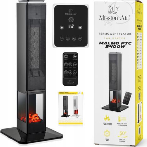 MALMO 2400W Termoventilatore a colonna nero (1/5)