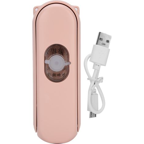 Ventilateur de Poche Rechargeable USB avec Brumisateur 20ml - Portable et Multifonction (Rose) (1/5)