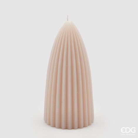 EDG Enzo De Gasperi Candela Curvy Righe H 18 Cm D 9 Cm Rosa Chiaro