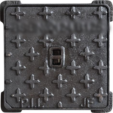 Jardibric – Regard hydraulique carré 250 x 250 mm – Fonte ductile – Classé B125 pour zones piétonnes – Accès facile aux réseaux d'assainissement