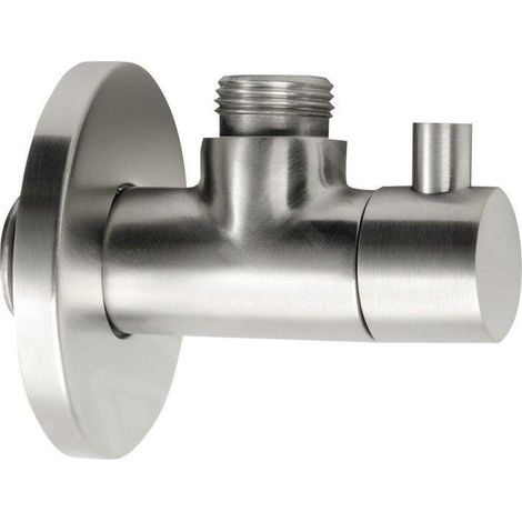 MINIMAL Vanne coudée pour eau chaude 1/2"x 3/8", acier inoxydable mat (1/2)