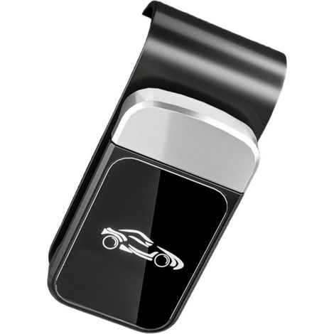 Support de lunettes de soleil de voiture en acier inoxydable, noir et argent, à clipser sur le pare-soleil, compatible avec la plupart des voitures