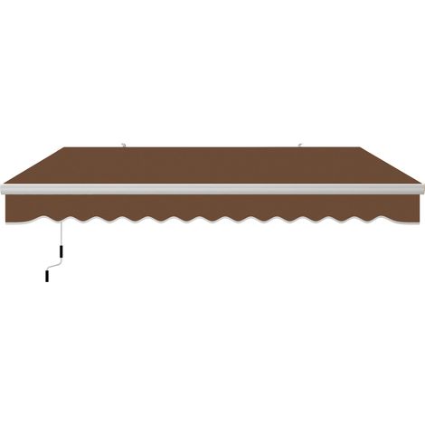 Outsunny Tenda da Sole 4x2.5m per Esterno con Manovella, Rosso Ruggine