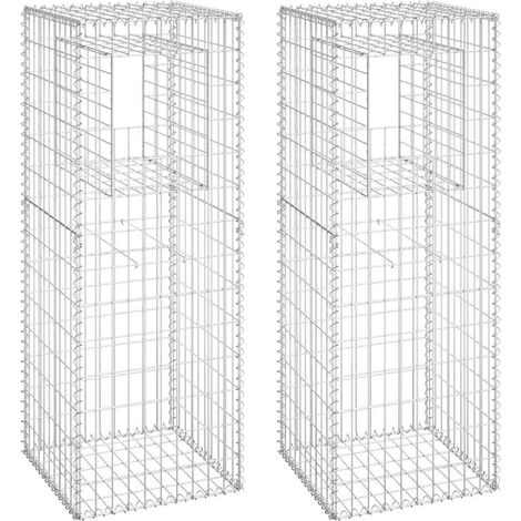 Gabionensäulen 2 Stk. 50x50x140 cm Eisen vidaXL