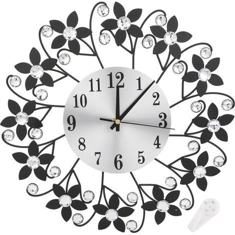 FENOPLASTICAHorloge Murale Moderne en Métal et Cristal - Décoration Silencieuse pour Bureau ou Maison