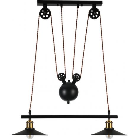 FAB 132692009 Triguero Pendente 2xe27 Nero Regx22x70 Cm (1/2)