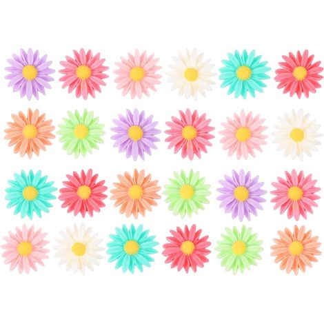 Autocollants Magnétiques Décoration Maison Créative et Solide Lot de 24 pour Réfrigérateur de Marguerite, Matériau Composite Coloré Couleur Aléatoire (1/5)