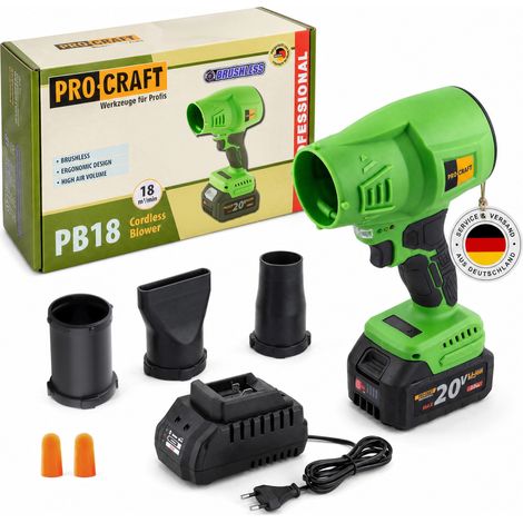 Soplador de hojas a batería Procraft PB18 20 V + 1 batería de 3,0 Ah + cargador (1/5)