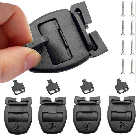 Kit de remplacement de 4 clips de fixation pour couverture de spa/jacuzzi, kit de réparation de loquet cassé pour couverture de spa/jacuzzi, loquets de verrouillage avec clés (1/5)