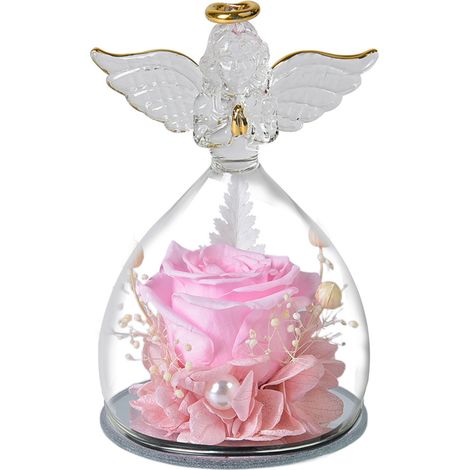 Rosa de cristal eterna para niña ángel, regalo navideño, decoración de rosas, regalo de cumpleaños para amigos y familiares. (1/4)