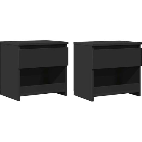 Maison Exclusive - Nachttische 2 Stk. Schwarz 40x30x39 cm Holzwer