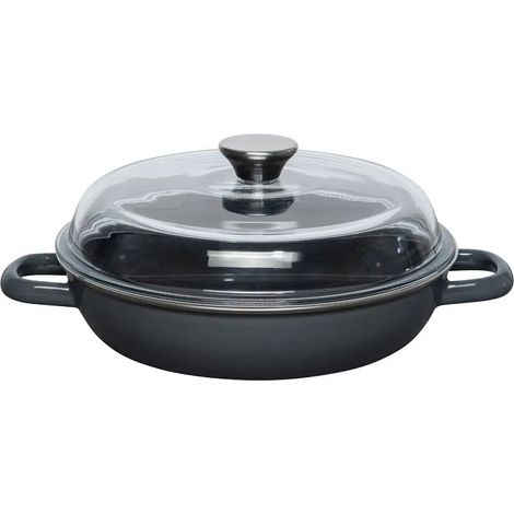 Brasiera Riess con coperchio in vetro 24cm GRIGIO SCURO