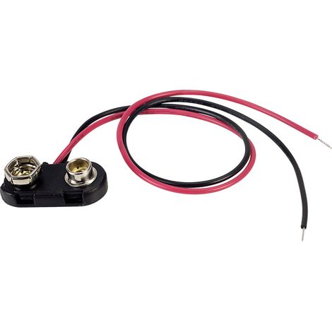TRU COMPONENTS BS-ER-1-200 Batterieclip 1x 9 V Block Druckknopfanschluss (L x B x H) 24.5 x 11.8 x 7