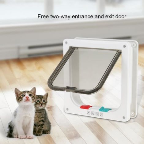 Chatière - Flap Door - 4 Voies - Double Paroi - Panneau Coulissant - Pour Chat Et Petit Chien - Taille M ×1 (1/4)