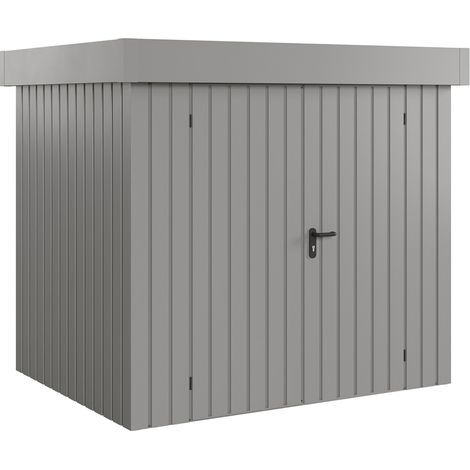 Hörmann Ecostar Metall-Gerätehaus "Euroline Trend" mit Flachdach EFD 4, graualuminium, 214 x 166 cm, 2-flüglige Tür