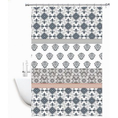 Trade Shop - Tenda Doccia Antimuffa Impermeabile 180 X 200cm Con Anelli Bagno Maioliche 59519 - (1/2)