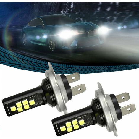 Ampoule H7 LED - Feu Avant Haut et Bas - 240 W - 6000 K - Compatible Directe Sans Adaptateur - Lot de 2
