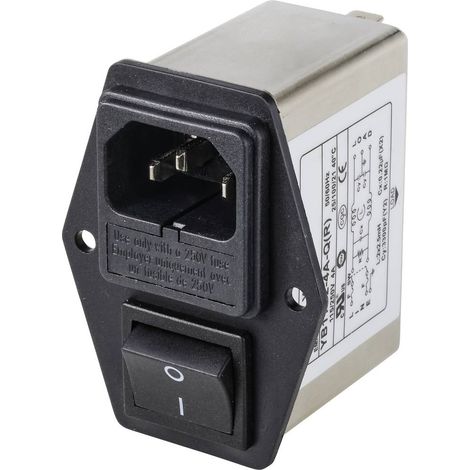 TRU COMPONENTS TC-10101524 Filtro di rete con connettore, con interruttore 250 V/AC 4 A 1.2 mH 1 pz. (1/3)