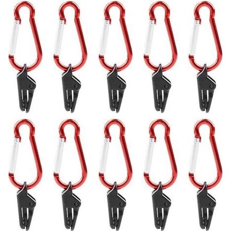 10 pièces Clips de Tente et Pinces Antivent Légères pour Bâche Accessoires Camping Polyvalents pour Fixation Rapide et Sécurisée Extérieur (1/5)