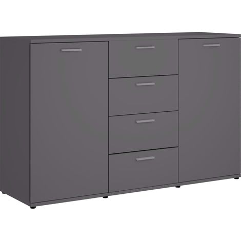 Aparador de madera contrachapada gris 120x35,5x75 cm vidaXL (1/5)