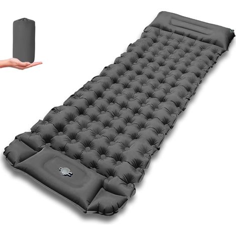 Matelas Autogonflant 1 Personne,Matelas Camping 1 Place,Matelas Randonnée Ultra Léger avec Pompe à Pied et Oreiller pour Camping,Voyage,Plage,Tente,Sac de Couchage (2328gris),Parent (1/5)