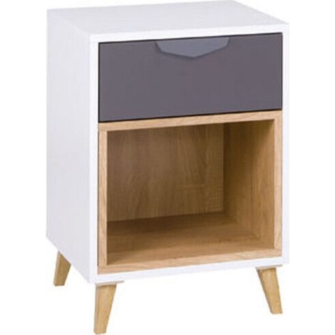 Mesilla de noche Domvera 110 , Número de cajones: 1, Número de puertas: 0, 58x41x40cm, Aglomerado laminado