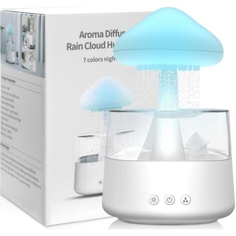 Sollbry – Humidificateur d'air 450 ML – Diffuseur huiles essentielles 2-en-1 – 7 lumières LED – Fonctionnement silencieux jusqu'à 10 jours