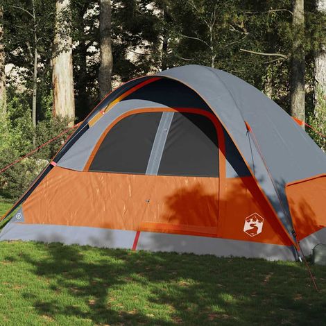 vidaXL Tienda familiar con cúpula para 6 personas impermeable naranja (1/5)
