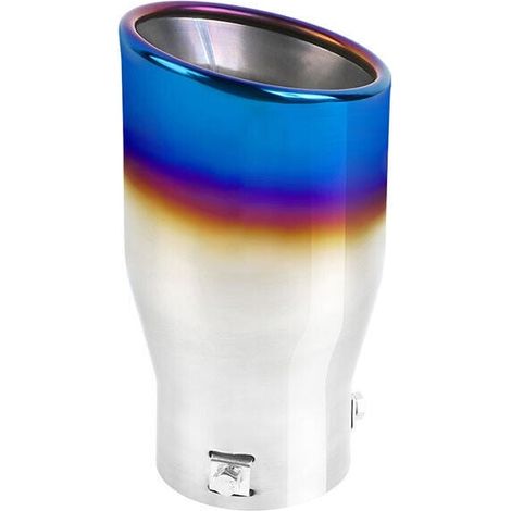 Couvercle de pointe de silencieux d'échappement rond bleu rôti en acier inoxydable pour voiture, 1 pièce (1/5)