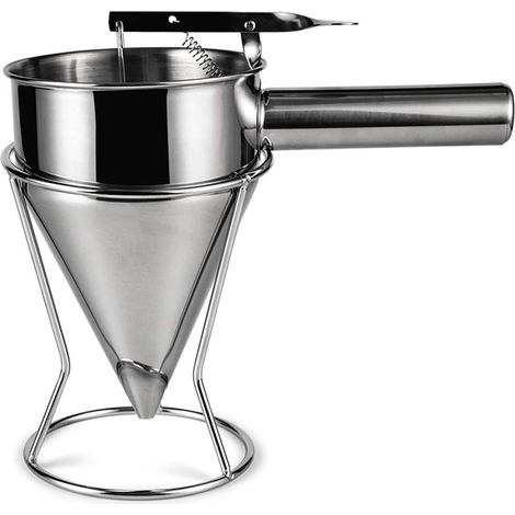 Entonnoir à piston en acier inoxydable avec support pour sauces, crèmes doseuses, gâteaux, desserts et pâtisseries