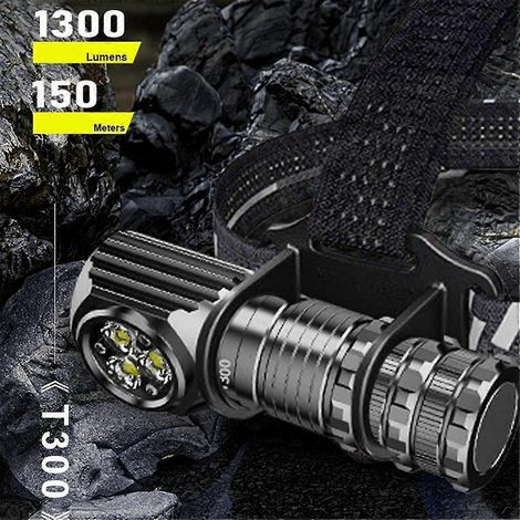 Multifunktionale, leistungsstarke, tragbare und wasserdichte Taschenlampe mit Stirnlampe für Outdoor-Camping und Fis